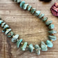 32 inch long green nuggets turquoise necklace