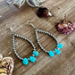 Magnesite turquoise teardrop earrings dangle western jewelry
