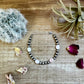 6 mm sterling silver pearls bracelet with  pink conch