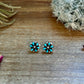 Mini flower stud blue turquoise earrings