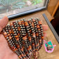 18 Inch 5 mm Sterling Silver Pearls necklace with orange/red spiny rondelle