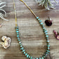 24 inch neckalce green turquoise, shell and Sterling Silver Pearls