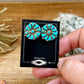 Flower Stud Blue Turquoise Earrings