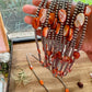 24 inch sterling silver pearls necklace with orange spiny