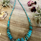 22 inch graduated turquoise necklace - tri-color second version