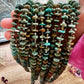 Green rondelle turquoise necklace with cream shells - fall collection