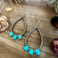 Magnesite turquoise teardrop earrings dangle western jewelry