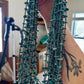26 inch sterling silver pearls necklace with turquoise