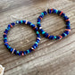 Lapis hoop earrings with spiny oyster and turquoise