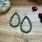Real turquoise and 6 mm Sterling silver pearls teardrop earrings