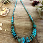 22 inch graduated turquoise necklace - tri-color second version