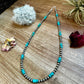 18 Inch 5 mm Sterling Silver Pearls necklace with turquoise rondelle - Blue