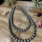 18 to 20 inch 10 mm Sterling Silver Pearls necklace