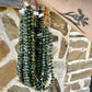 32 inch long green nuggets turquoise necklace