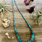 22 inch graduated turquoise necklace - tri-color second version