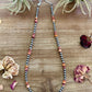 18 Inch 5 mm Sterling Silver Pearls necklace with orange/red spiny rondelle