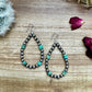 Real turquoise and 6 mm Sterling silver pearls teardrop earrings