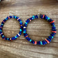 Lapis hoop earrings with spiny oyster and turquoise