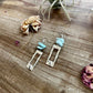 None polish turquoise dangle earrings rectangle