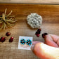 Mini flower stud blue turquoise earrings