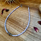 Purple shell heishi choker with Sterling Silver Pearls
