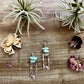 None polish turquoise dangle earrings rectangle