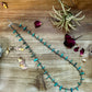 24 inch sterling silver pearls necklace with turquoise