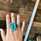 Ring - adjustable turquoise ring and sterling silver