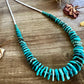 22 inch Graduated turquoise necklace and white shell