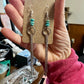 Chic dangle earrings with blue turquoise