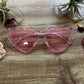 Pink Party Glitter Heart Sunglasses