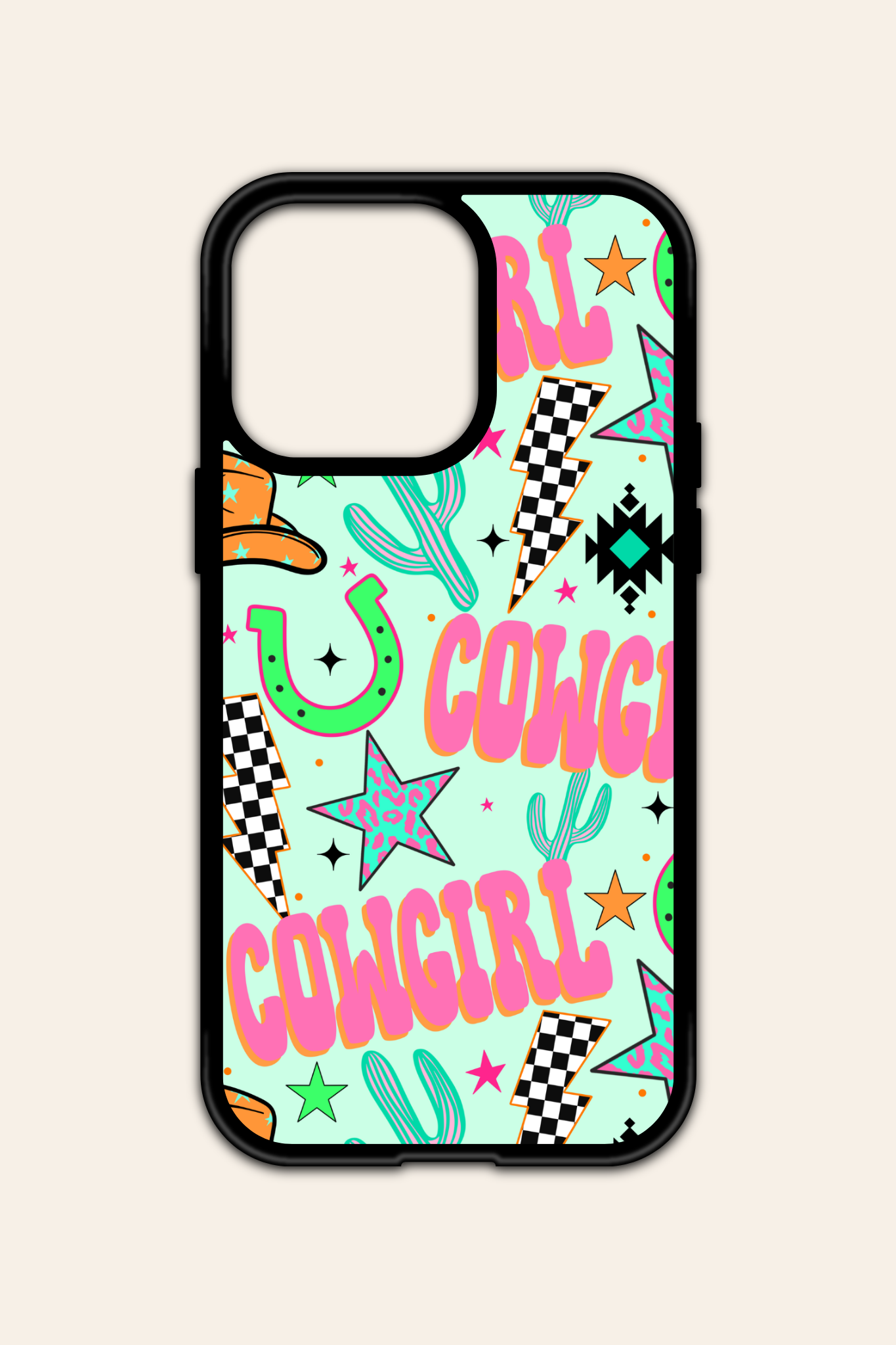 Neon Cowgirl iPhone Case