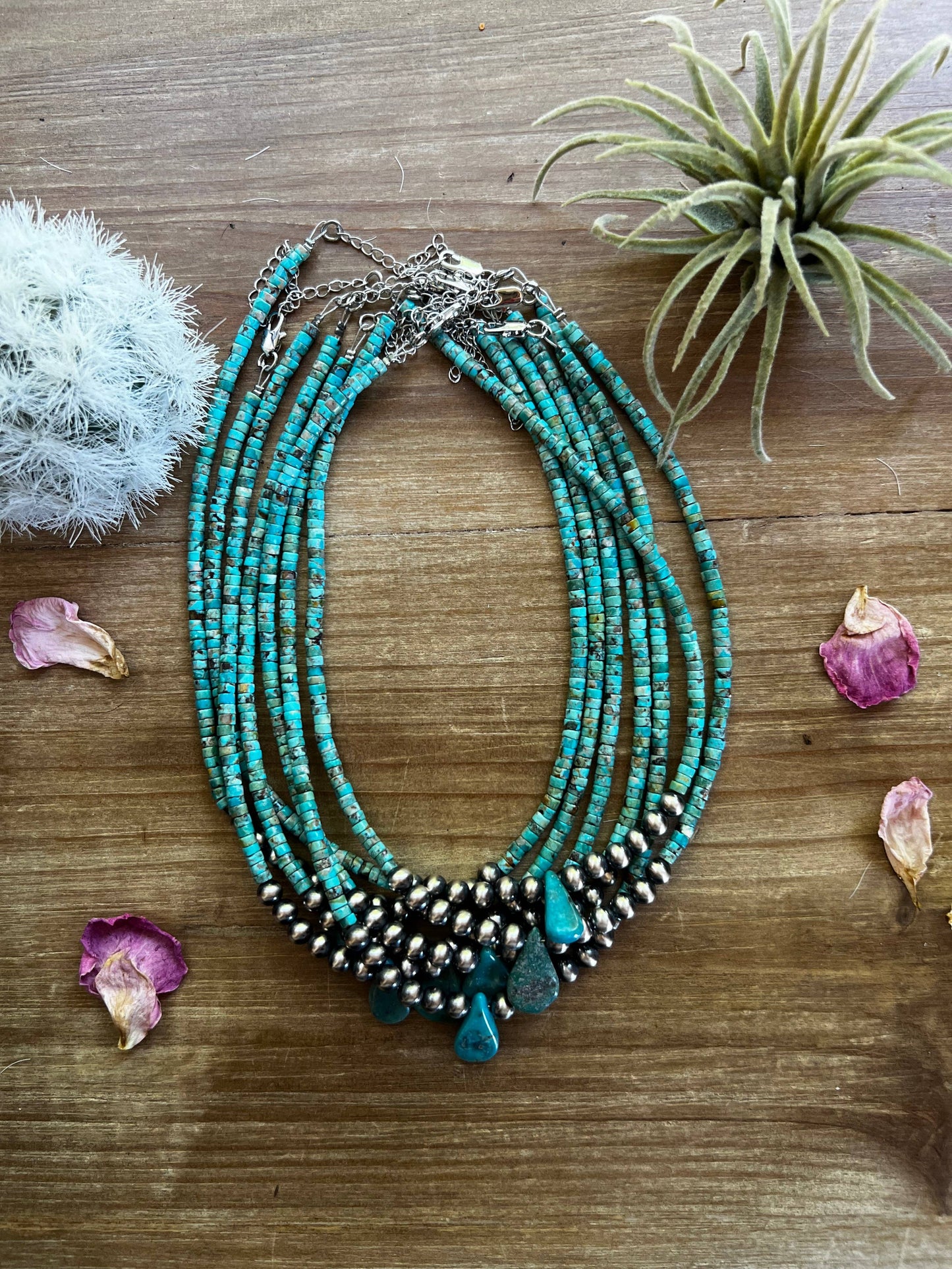 6 mm Navajo choker real turquoise