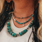 Natural Turquoise & Seed Bead Choker - 14 inches