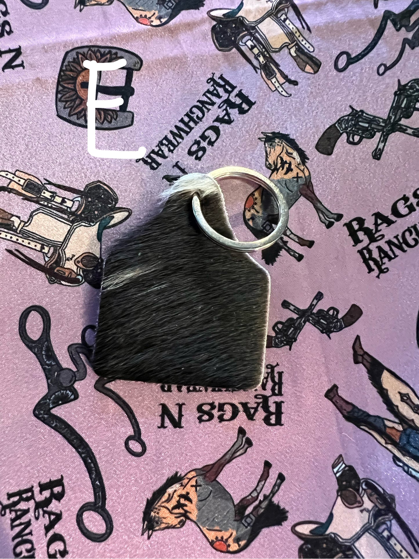 Cow tag keychain