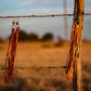 Real Turquoise Stone & Long Leather Earrings