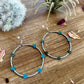 Turquoise Verasite heart hoops