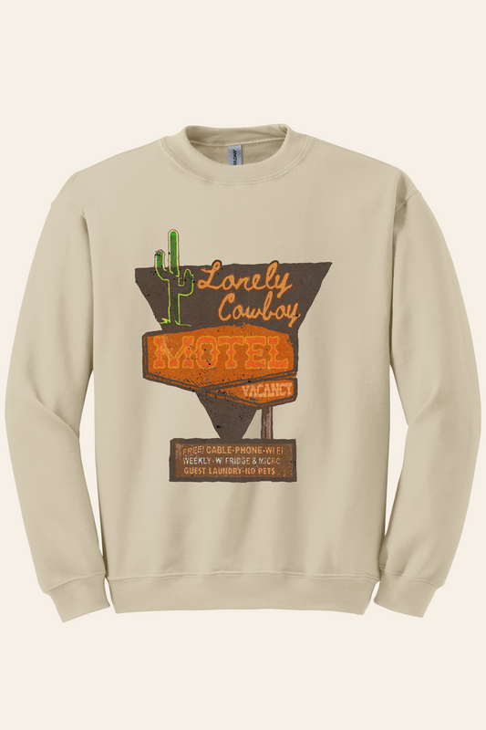 Lonley Cowboy Motel Crewneck