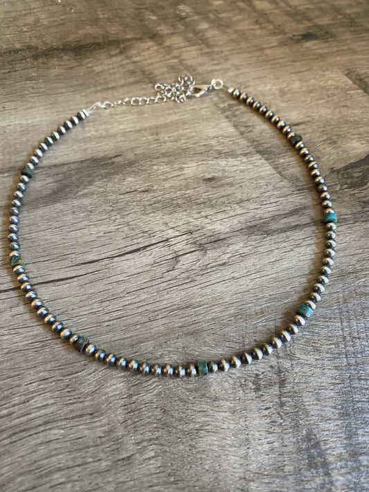4 mm navajo pearl chokers necklace: A Little Bit of Turquoise