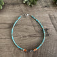 Summer choker - spiny oyster and Navajo pearls - The vibrant