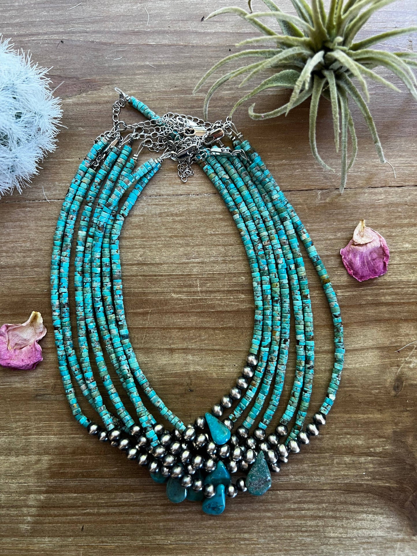 6 mm Navajo choker real turquoise